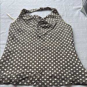 Ann Taylor Geometric Black and White Blouse
